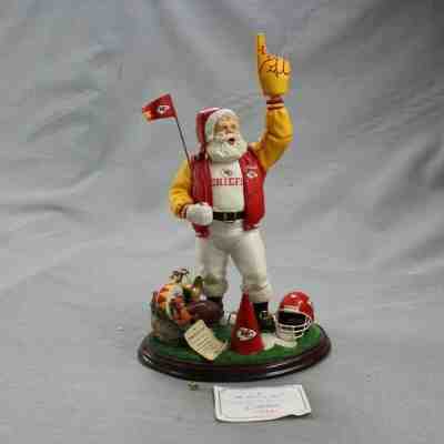 Danbury Mint Lot of 3 Kansas City Chiefs Figurines Santa Claus Mrs Santa Sleigh