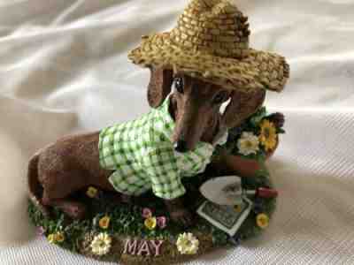 Danbury Mint Dachshund Dog Perpetual Calendar Figurine Of Month - All 12 Months!