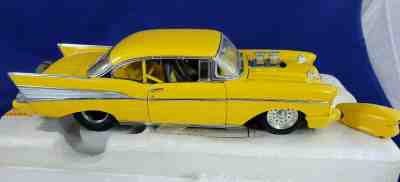 1957 Chevrolet Bel Air Pro Street Hardtop Yellow Danbury Mint 1:24 Diecast