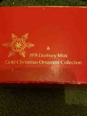Danbury Mint 1978 Gold 20kt Electroplated Christmas Ornaments Complete Set of 12
