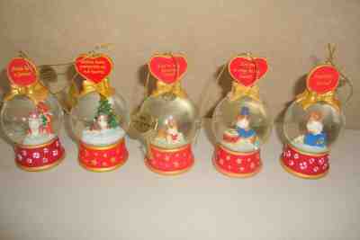 Danbury Mint Sheltie Snow Globe Ornament Collection Lot Of 5