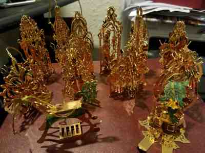 Lot Of 12 Danbury Mint Gold Christmas Ornaments 1983