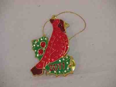 DANBURY MINT 2011 ANNUAL CHRISTMAS SWAROVSKI CRYSTALS ORNAMENT Cardinal Bird EUC