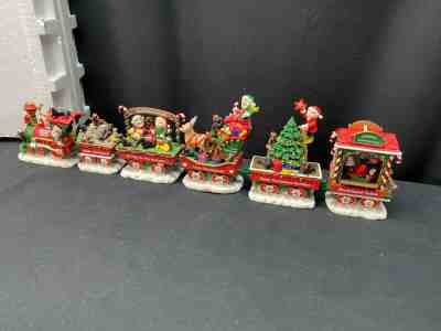 Danbury Mint "THE DACHSHUND CHRISTMAS EXPRESS"  6 Piece Train Set 