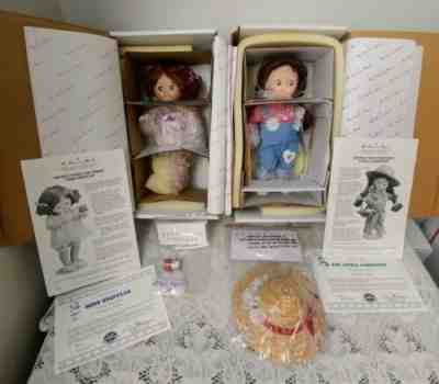Campbell Kids Danbury Mint Lot of 2~Porcelain Doll Sniffles Gardener In Orig Box