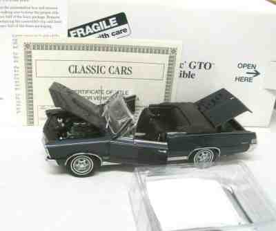 DANBURY MINT 1965 PONTIAC GTO, RARE "Nightwatch Blue" Convertible 