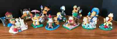 Set of 12 Classic Garfield Figurine Collection Jim Davis artist The Danbury Mint
