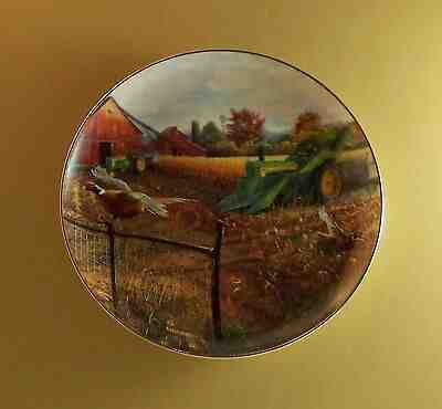 FLUSHED FROM THE FIELD Plate JOHN DEERE Tractor Pheasant Life on the Farm