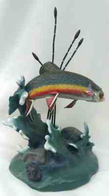 The Danbury Mint BROOK JEWEL Fish Trout Sculpture  by Franz Dutzler 10.5" tall