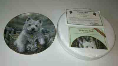 Hitching a Ride West Highland Terrier plate Paul Doyle Danbury w / Paperwork