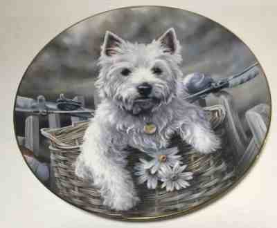 Hitching a Ride West Highland Terriers Plate Peter Doyle Danbury Mint Plate