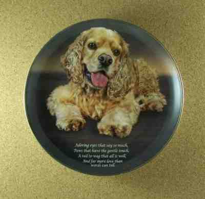 Cherished Cocker Spaniels ADORING EYES Plate Dog Puppy Danbury Mint Spaniel