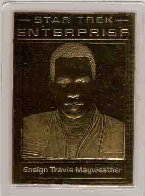 STAR TREK 22kt Gold Danbury Mint Card - ENSIGN TRAVIS MAYWEATHER