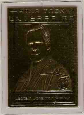 STAR TREK 22kt Gold Danbury Mint Card - CAPTAIN JONATHAN ARCHER