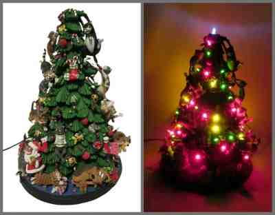 Danbury Mint "Comical Cats" Light Up Christmas Tree Artist Gary Patterson Decor 
