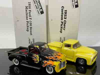2pc Danbury Mint Model Pickup Truck Chevy 1953 1956 Ford F-100 Collectibles