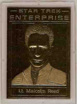 STAR TREK 22kt Gold Danbury Mint Card - LIEUTENANT MALCOLM REED