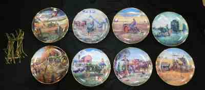 SET OF 8 DANBURY MINT COLLECTORS PLATES 6 FARMLAND MEMORIES & 2 LIFE ON THE FARM