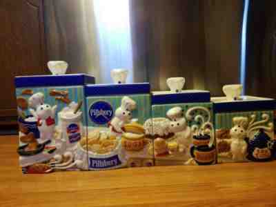 Pillsbury Doughboy Danbury Mint Canisters 2001 set of 4