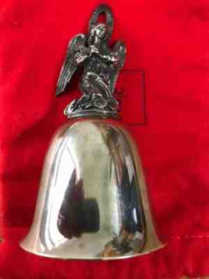 Danbury Mint Christmas Silver Angel Bell 1974 Original Box & Papers