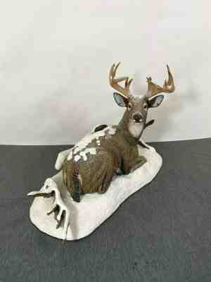 Danbury Mint "WINTER STAG" White Tail Deer Collection Figurine~Bob Travers~