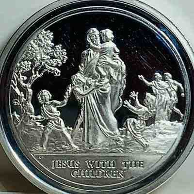 Life of Jesus Sterling Silver Round - Jesus w/ The Children 1.6 oz 92.5% Silver