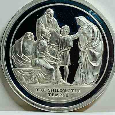 Life of Jesus Sterling Silver Round - Child In The Temple - 1.6 oz 92.5% Silver
