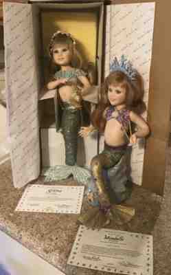 Porcelain Mermaid Doll Serena & Mirabelle By Judy Belle Danbury Mint