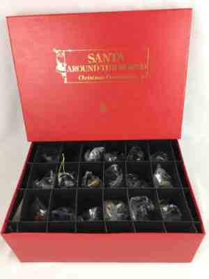 Santa Around The World Danbury Mint 18 Christmas Ornaments Collection FULL SET