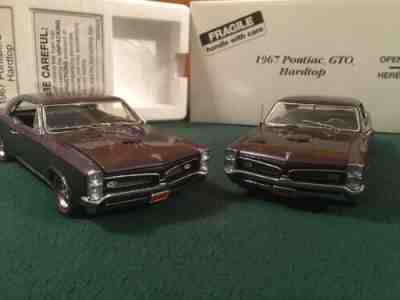 Lot Of 2 - Danbury Mint 1967 Pontiac GTO Hardtop 1:24 Scale - READ DESCRIPTION