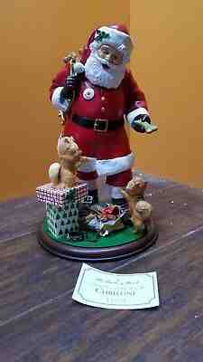 Danbury Mint Santa I Love Little Poms Pomeranian Dog Christmas Figurine Statue