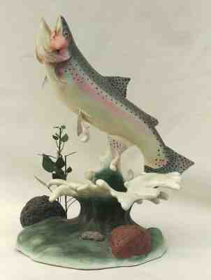 Danbury Mint STEELHEAD PRIZE Fish Trout Sculpture by Franz Dutzler 10.5" Tall