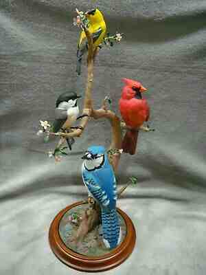 Songbirds of Spring Figurine With Wood Base by The Danbury Mint - Song Birds