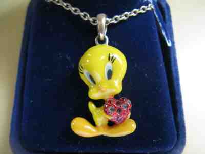 VHTF DANBURY MINT TWEETY BIRD  I WUV YOU PENDANT