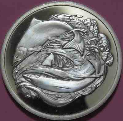 1974 SALMON Silver Medal American Wildlife Collection. Danbury Mint England. 