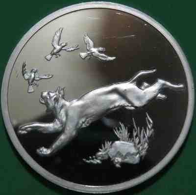 1973 BOBCAT Silver Medal American Wildlife Collection. Danbury Mint England.