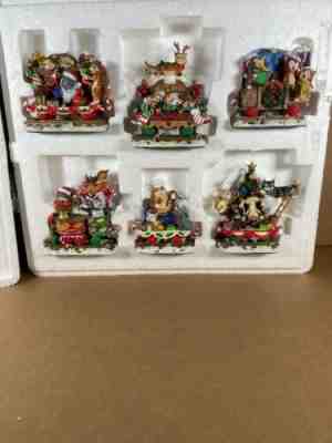 THE CHRISTMAS CAT EXPRESS 2004 DANBURY MINT GARY PATTERSON 6 PC TRAIN