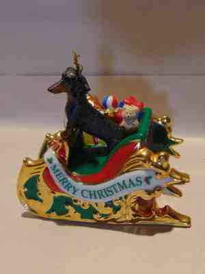 DANSBURY MINT - 3 DACHSHUND CHIRISTMAS  ORNAMENTS FIGURINES - 2004,2005,2006