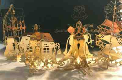 The Danbury Mint Gold Christmas Ornaments Assortment 76, 79, 81, 82 with Box