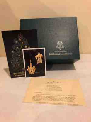 Vintage Set of 12 Danbury Mint 1979 Gold Christmas Ornaments with Box  Complete