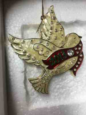 DANBURY MINT 2013 ANNUAL Christmas Dove SWAROVSKI CRYSTALS ORNAMENT New