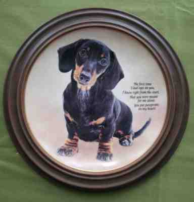 Pawprints on My Heart Dachshund Plate Danbury Mint Cherished Dachshunds K1126