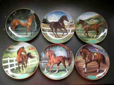 Danbury Mint Championship Thoroughbreds 8" Collector Plate Susie Morton Set Of 6