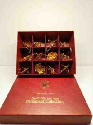 Danbury Mint Gold Christmas Ornament Collection - 1981 - 12 Pieces 