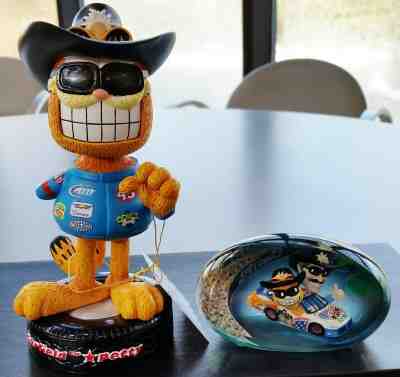 Garfield Richard Petty Bobby head & Paperweight  from the Archives Paws Inc. New