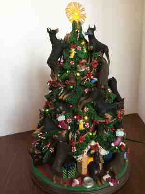 Danbury Mint Doberman Lighted Christmas Tree Figurine--Hard to Find!
