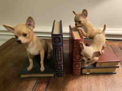Danbury Mint Chihuahua  Bookends Sculpture Figurine