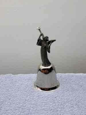 The Danbury Mint Silver Plated Bell 1981 Angel with Trumpet