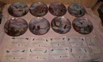 8 Danbury Mint Plates Eagles Across America Rudi Reichart Complete w Coa/Box