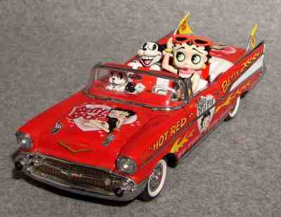 DANBURY Mint HOT RED Betty Boop DIECAST '57 Chevy BEL AIR Figures 1957 Chevrolet